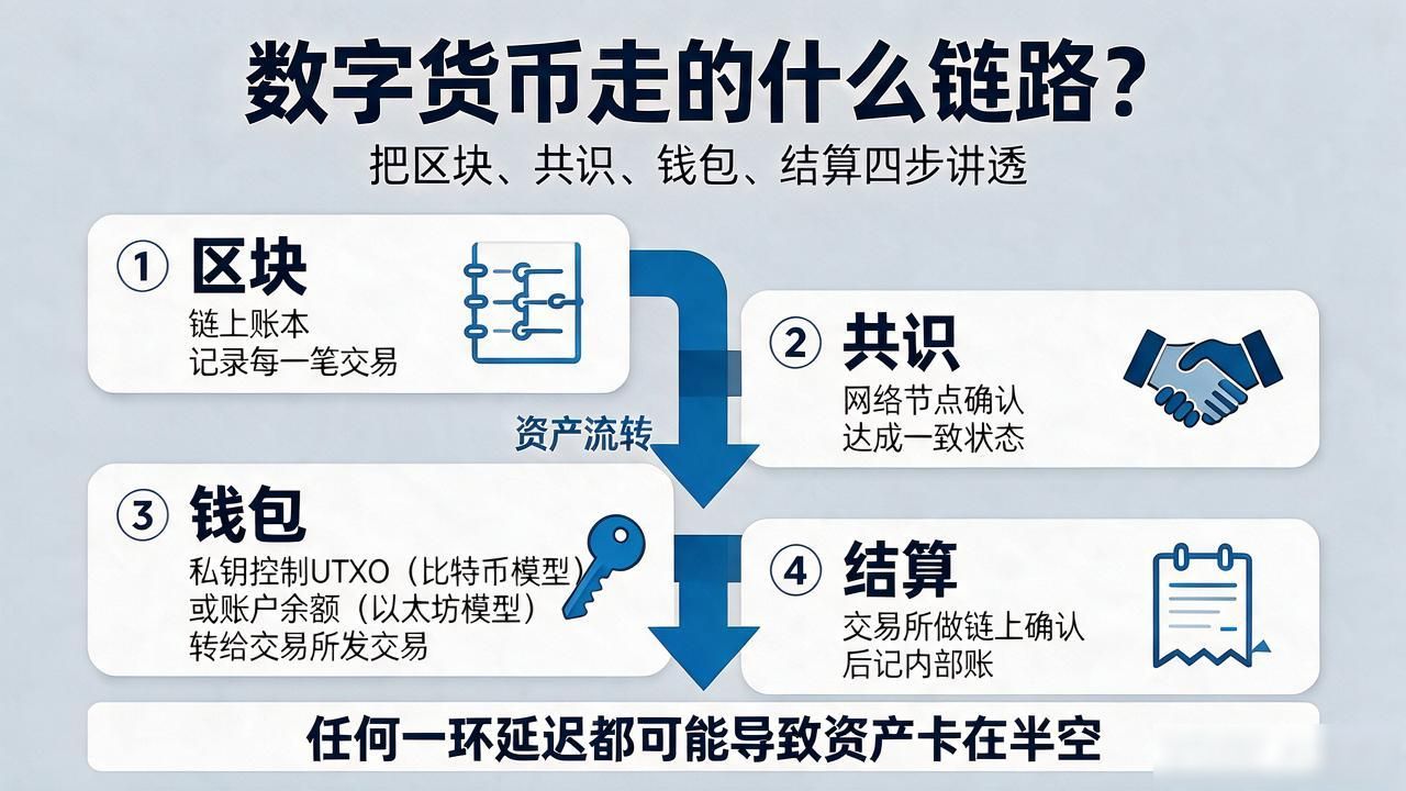 数字货币走的什么链路_PoW与PoS共识机制区块生成验证原理_数字货币交易链路从记账到花钱的完整流程