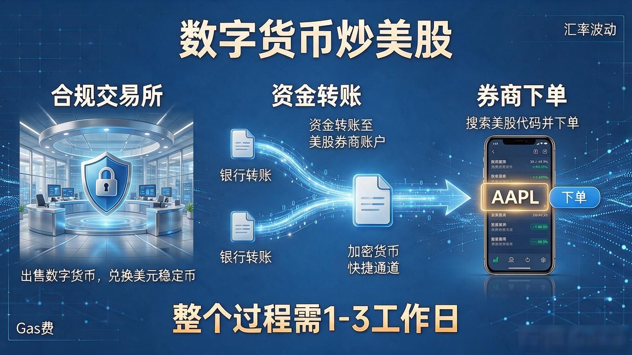 将比特币以太坊换成美元投资美股的操作步骤_用数字货币炒美股_加密货币兑换美元买入美股的正规路径