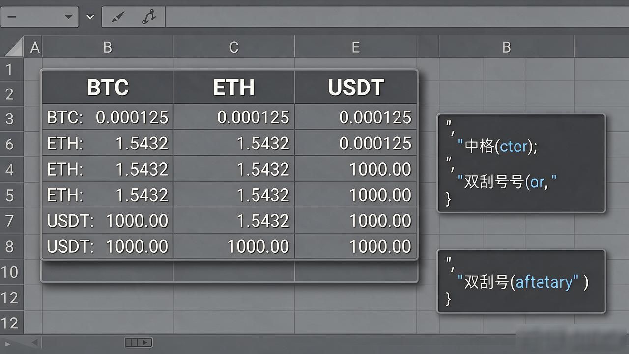 Excel自定义格式显示数字货币BTC ETH USDT_Excel金额列设置英文半角引号避免格式失效_excel中数字货币形式显示
