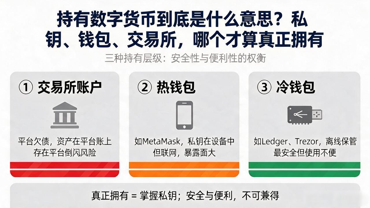 数字资产持有本质与私钥控制_持有数字货币是什么_不同钱包类型安全性对比分析