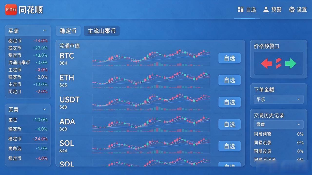 同花顺有哪些数字货币_同花顺追踪加密资产走势_同花顺数字资产行情终端