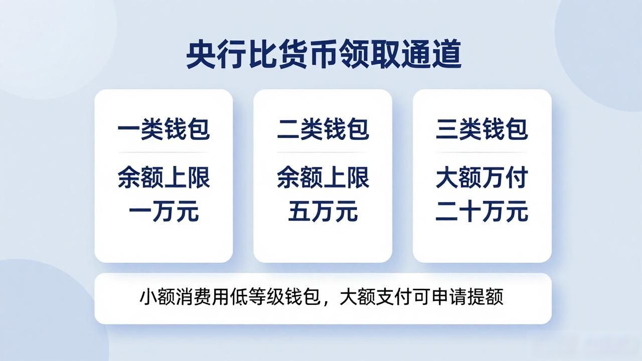 央行数字货币领取通道_数字人民币申领方式_数字人民币钱包等级额度